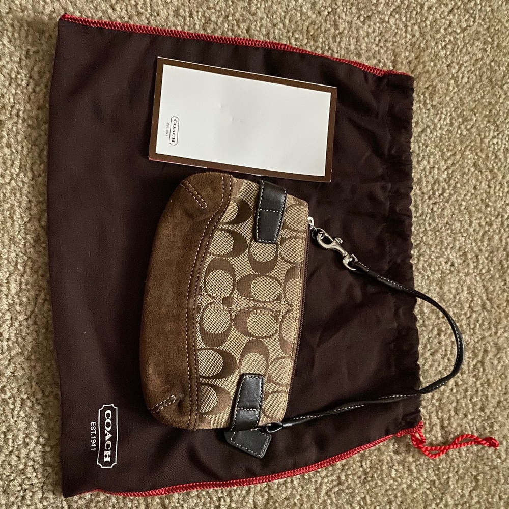 Coach Brown Wristlet